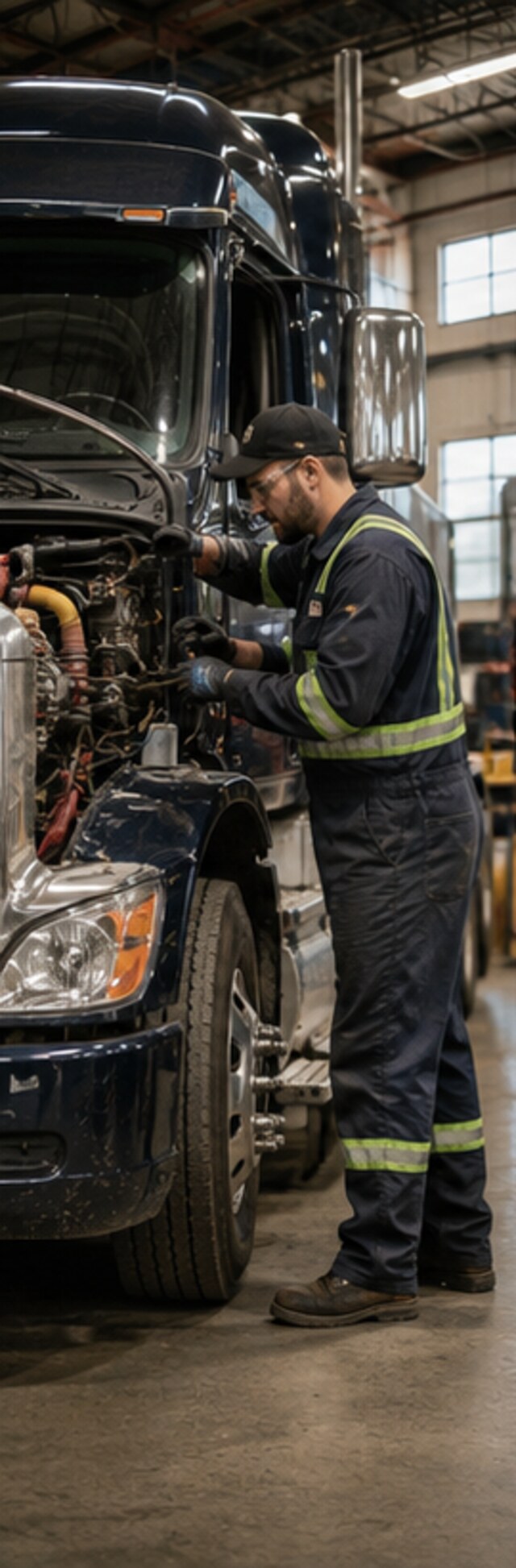 Truck and Coach Service Technician at work